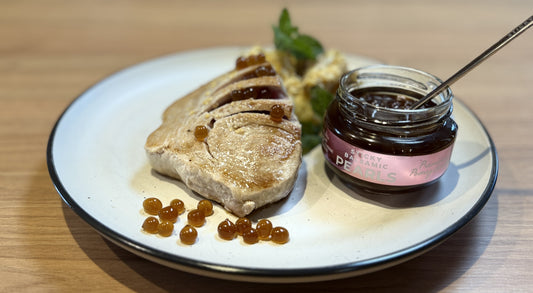 Tuna & Salad with Sticky Balsamic Premium Pomegranate: A Flavor-Packed Meal